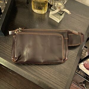 EVERYTHING MUST GO!! Brown Leather Fanny-pack